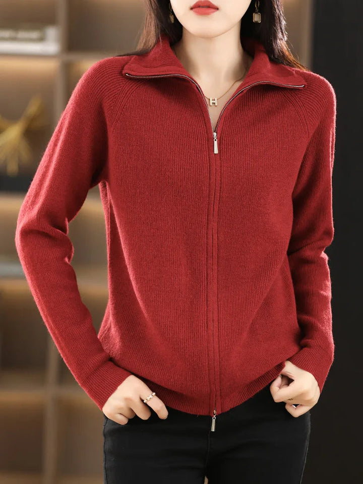Modieus dames vest met dubbele rits en zachte stof, ideaal voor dagelijks comfort.