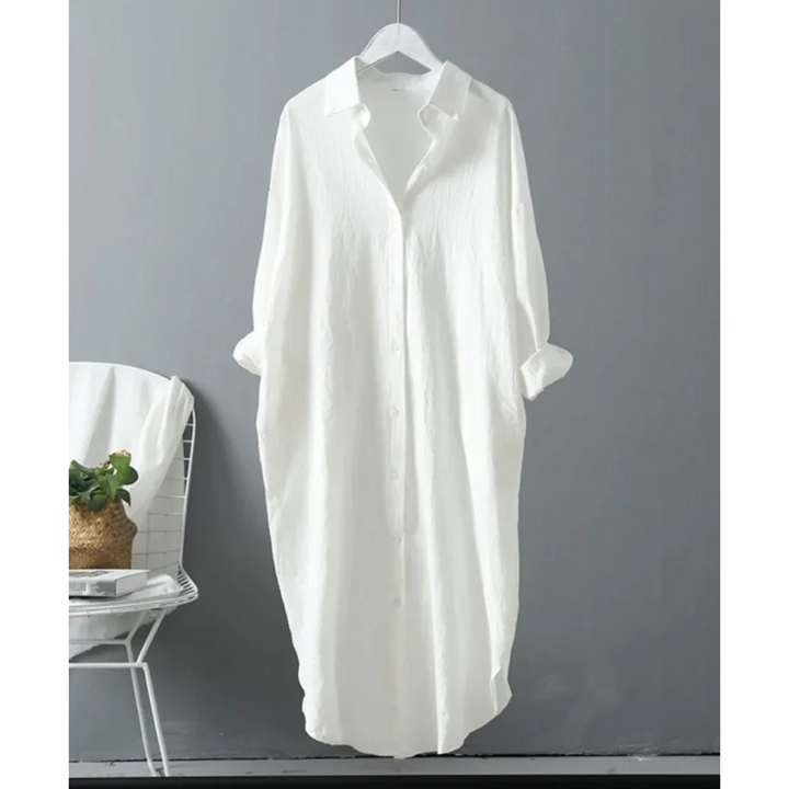 Ultiem elegante dames vintage blousejurk, midi lengte, voor een verfijnde en tijdloze lente/zomer look.
