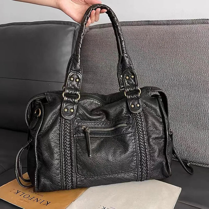 Dames vintage handtas, ruim en stijlvol, perfect voor werk, school en vrije tijd.