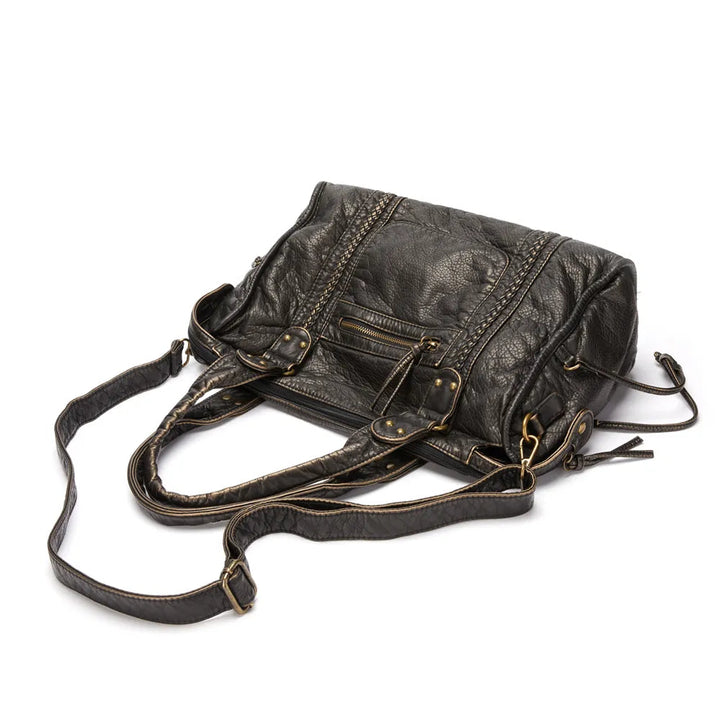 Ruime vintage dames schoudertas, praktische en stijlvolle tas voor dagelijks gebruik en werk.