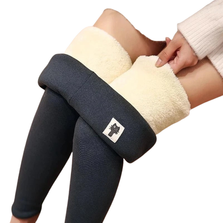 Stijlvolle dames stretch leggings met hoge taille, ideaal voor koud weer en casual wintermode.