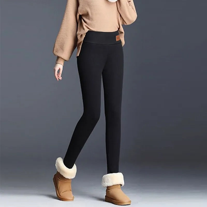 Comfortabele dames leggings met hoge taille, veelzijdig voor dagelijks gebruik en warmte in de winter.