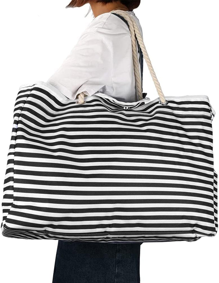 Dames waterdichte extra grote strandtas met reisetui, perfect voor zomerse vakanties.