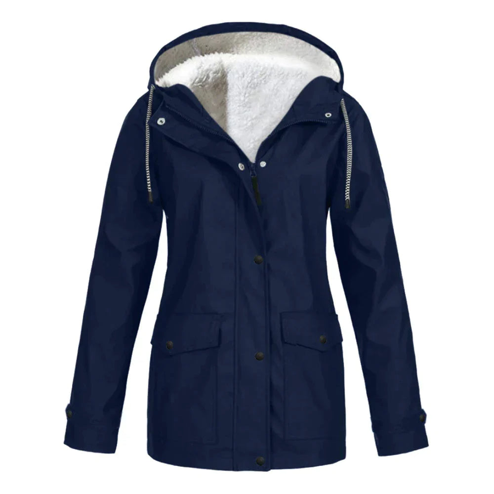 Weerbestendige dames regenjas, waterdicht en comfortabel. Ideaal voor outdoor en dagelijks gebruik.
