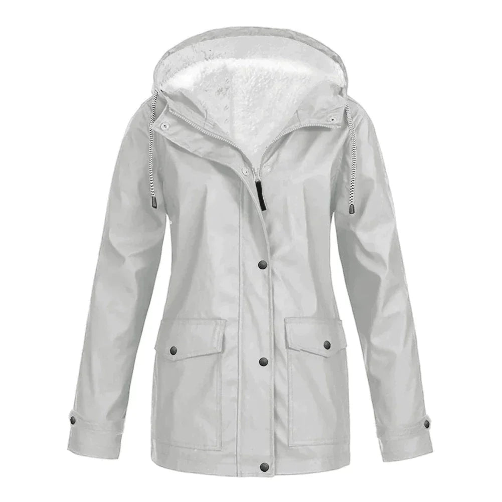 Ademende waterdichte dames jas, beschermt tegen wind en regen. Comfortabele outdoor kleding voor elk weer.