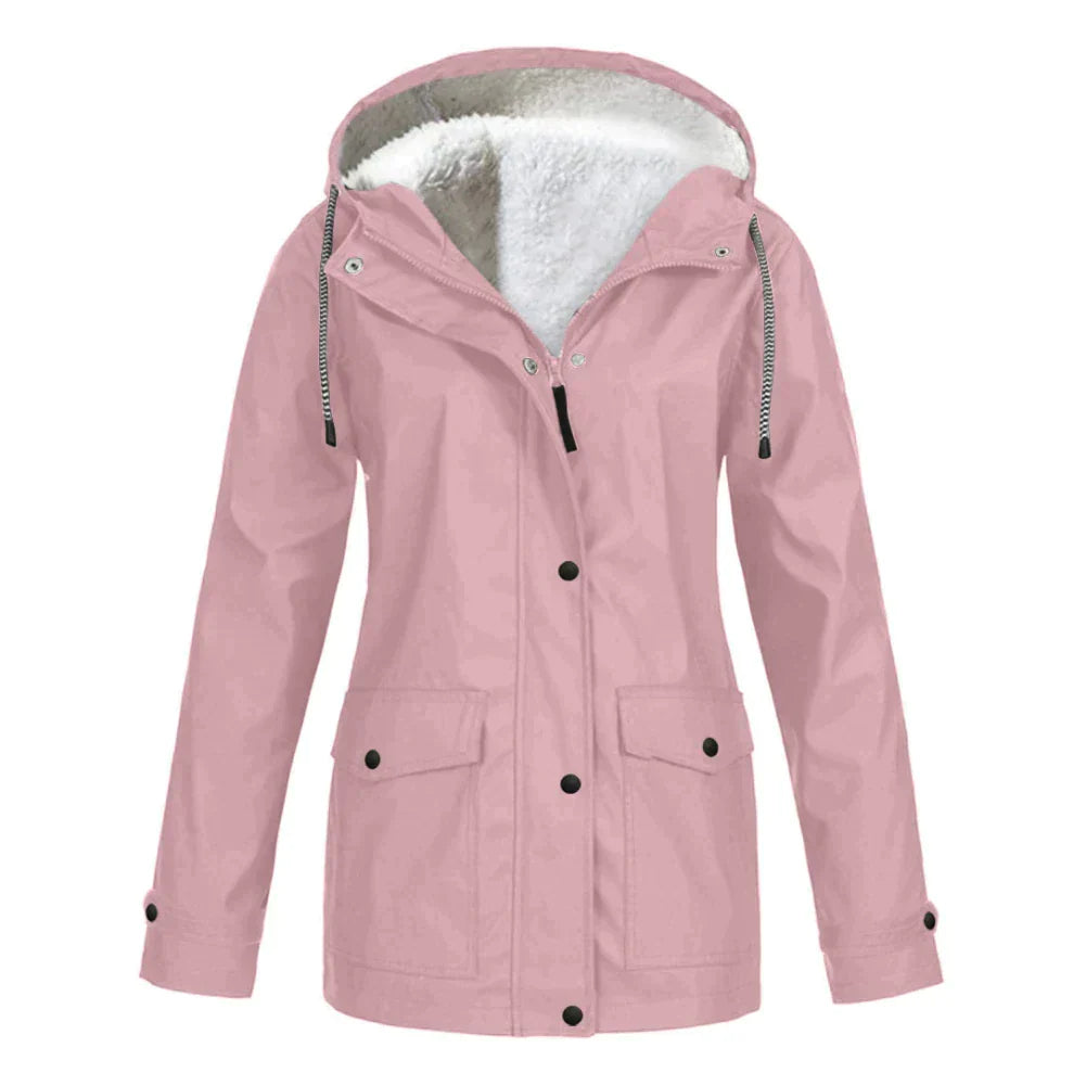 Veelzijdige dames regenjas, ideaal voor outdoor avonturen en stedelijke mode. Waterdichte en comfortabele jas.