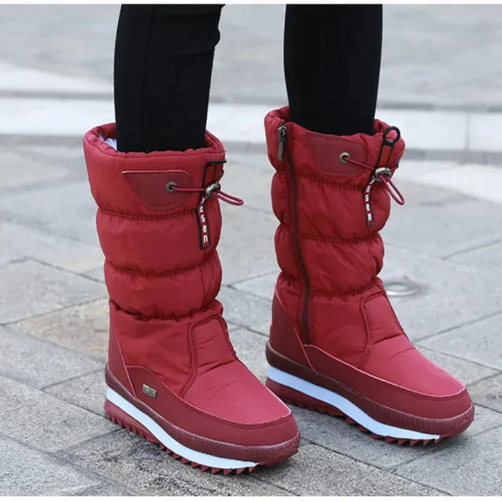 Dames waterdichte snowboots, warm gevoerd, met antislipzool voor winterse omstandigheden en sneeuw.
