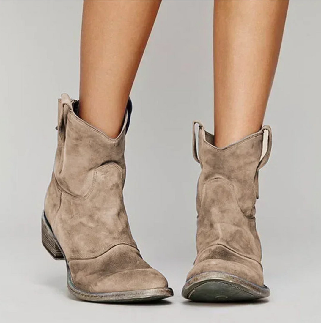 Dames western laarzen met authentieke look. Stijlvolle en comfortabele schoenen, ideaal voor herfst/winter.