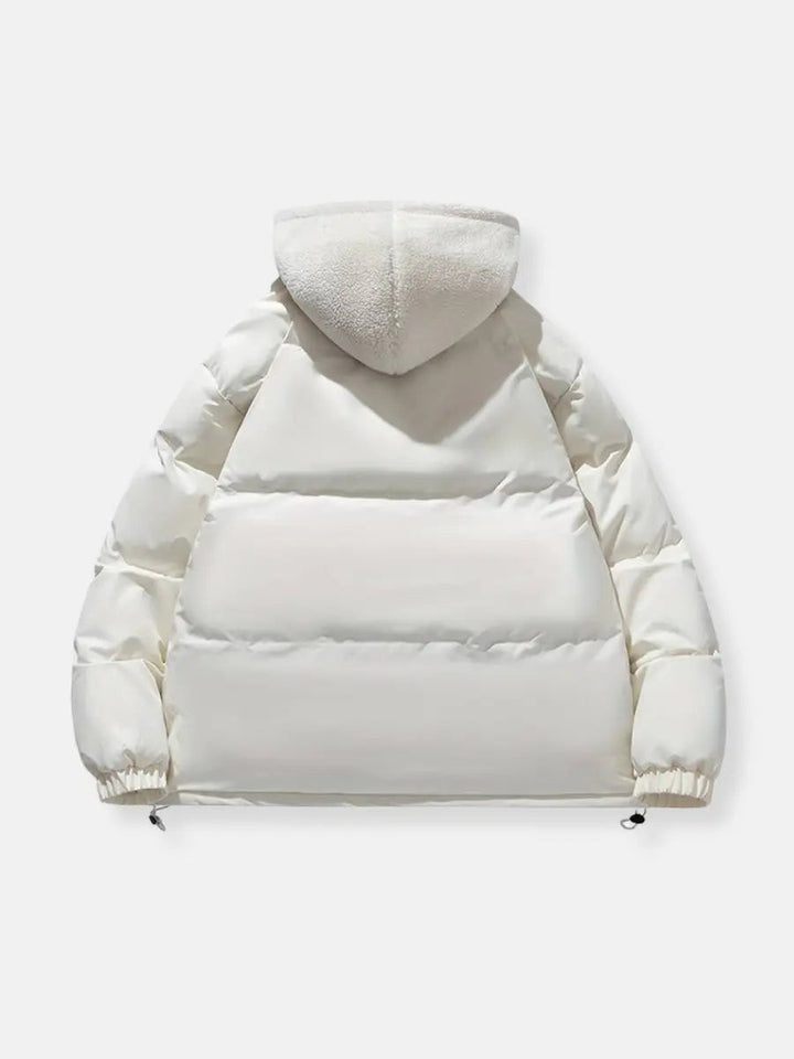 Lunara dames winterjas, detail van de kraag en ritssluiting, voor extra warmte en stijl.