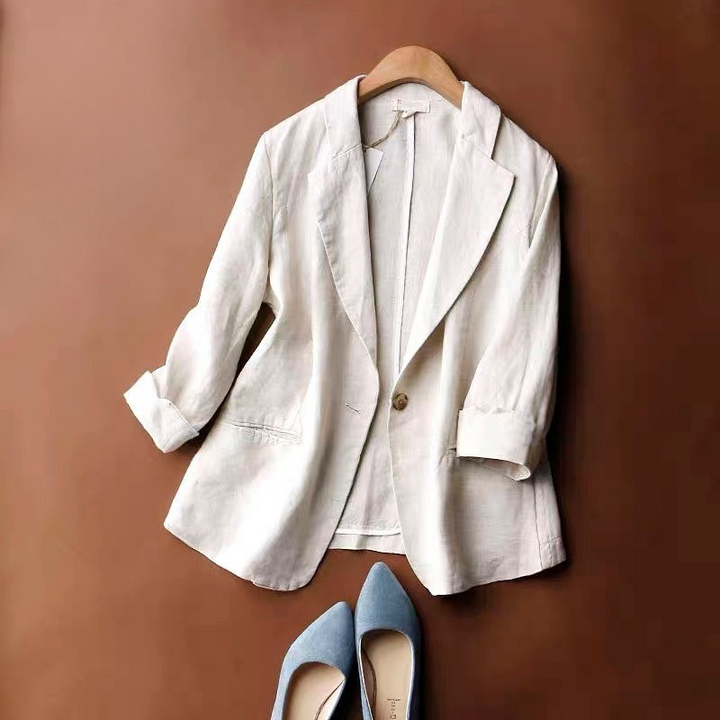 Damesblazer lichtgewicht & ademend, ideaal voor lente/zomer. Elegante bovenkleding voor een modieuze look.