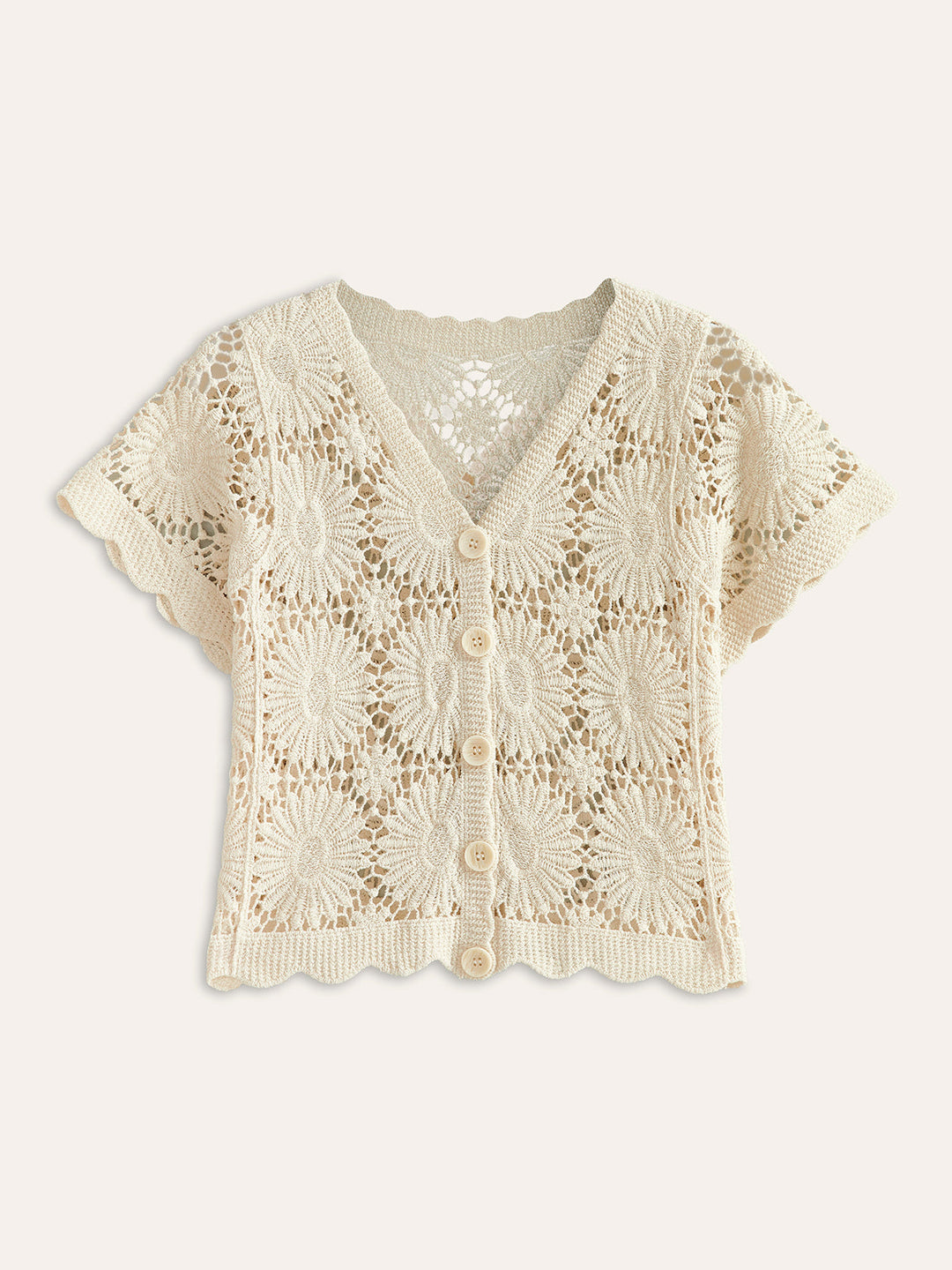 Damesvest met kleurrijk bloemenpatroon en knoopsluiting. Comfortabel gebreid vest, ideaal voor lente en herfst.