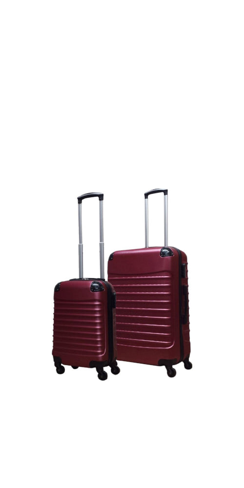 Dieprode 2-delige hardcase reiskofferset Capri Nero. Duurzame bagage voor vakantie en weekendtrip.