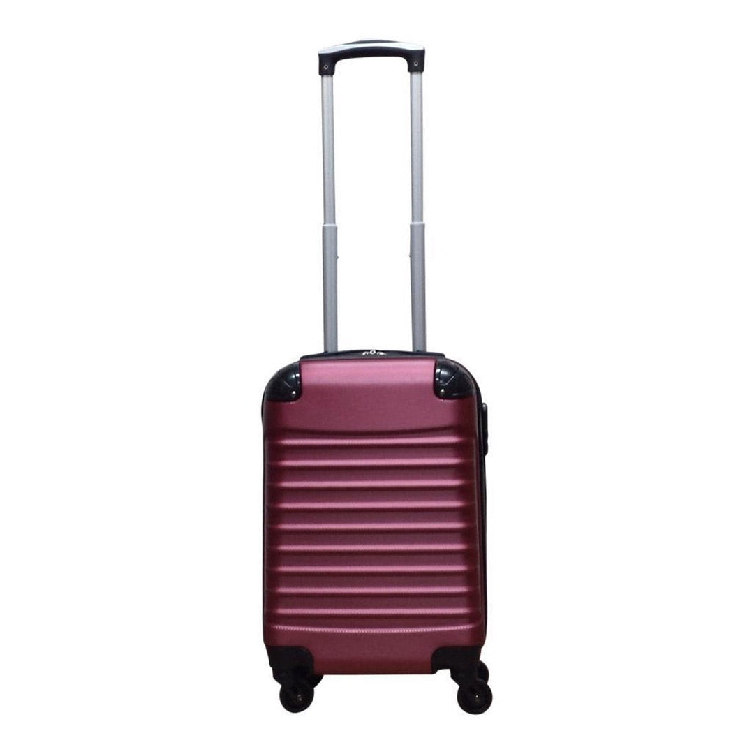 Complete 2-delige dieprode harde reiskofferset Capri Nero. Perfecte bagage voor zowel weekendtrips als vakanties.