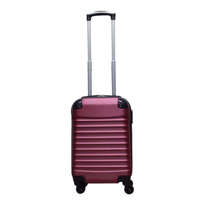 Complete 2-delige dieprode harde reiskofferset Capri Nero. Perfecte bagage voor zowel weekendtrips als vakanties.