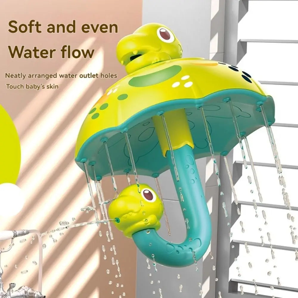 "Dino Shower Spin badspeeltje, kleurrijk ontwerp, vrolijke dinofiguur, veilig ABS-materiaal, ideaal voor kinderen in bad."