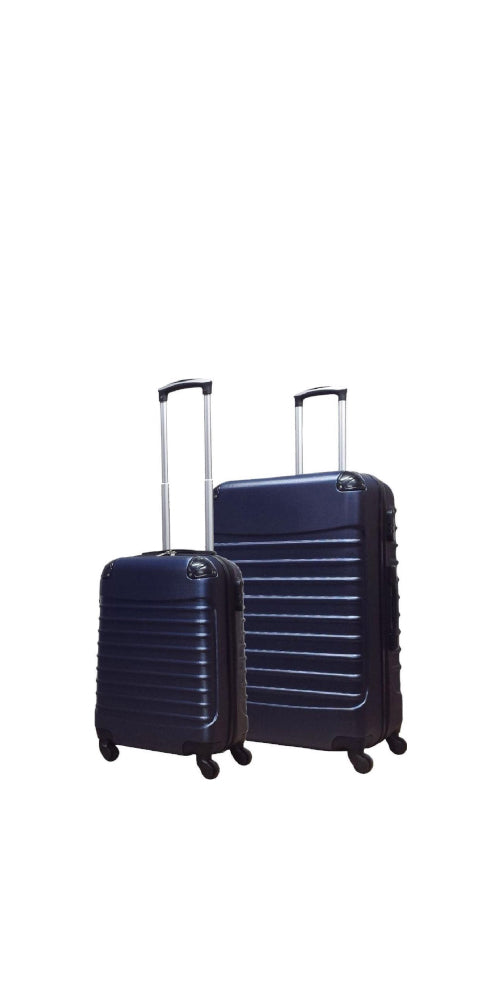 Donkerblauwe hardcase kofferset (2-delig) voor zorgeloos reizen en vakanties. Lichtgewicht en duurzaam.