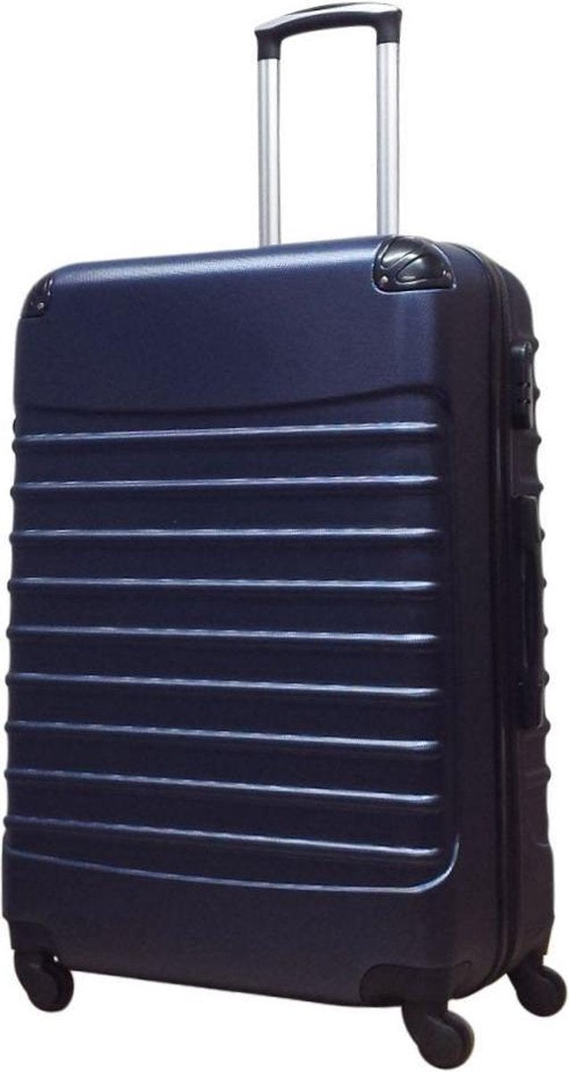 Zakelijke en vakantie 2-delige donkerblauwe hardcase kofferset, duurzame reisbagage.