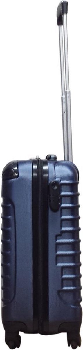 Stijlvolle donkerblauwe hardcase kofferset (2-delig) met trolleys voor comfortabel reizen.
