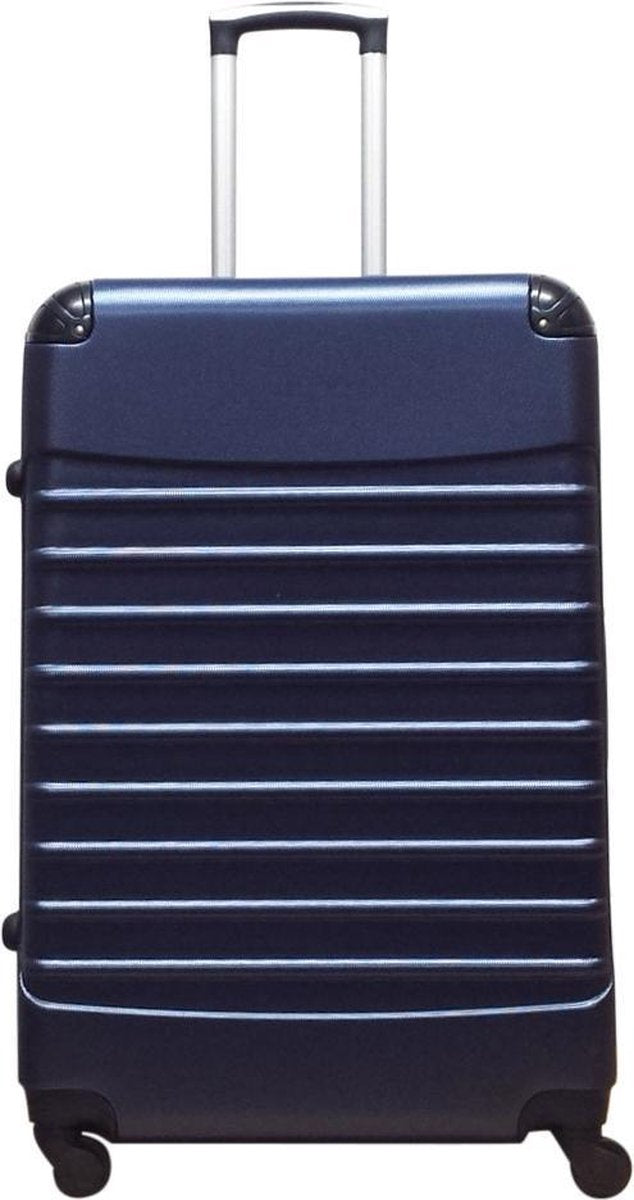 Complete donkerblauwe hardcase kofferset (2-delig), lichtgewicht en robuust voor al je reizen.