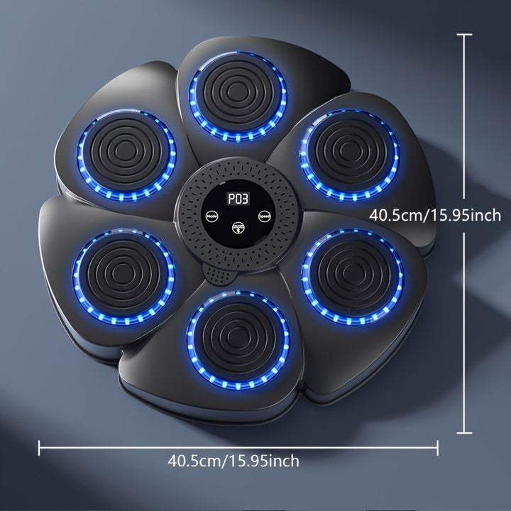 Interactieve boksmachine Smart PunchBox met draadloze muziekfunctie en USB-oplaadmogelijkheid, compact en stijlvol design voor dynamische training.