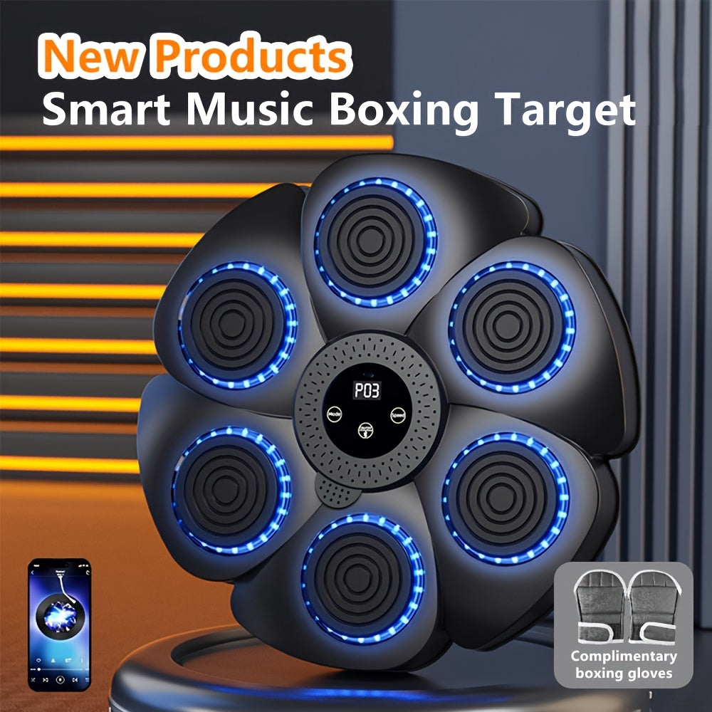 Interactieve boksmachine Smart PunchBox met draadloze muziekfunctie en USB-oplaadmogelijkheid, compact en stijlvol design voor dynamische training.