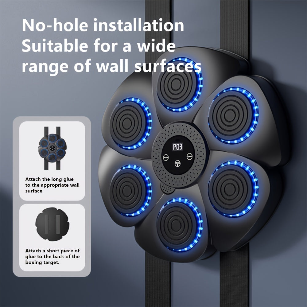Interactieve boksmachine Smart PunchBox met draadloze muziekfunctie en USB-oplaadmogelijkheid, compact en stijlvol design voor dynamische training.
