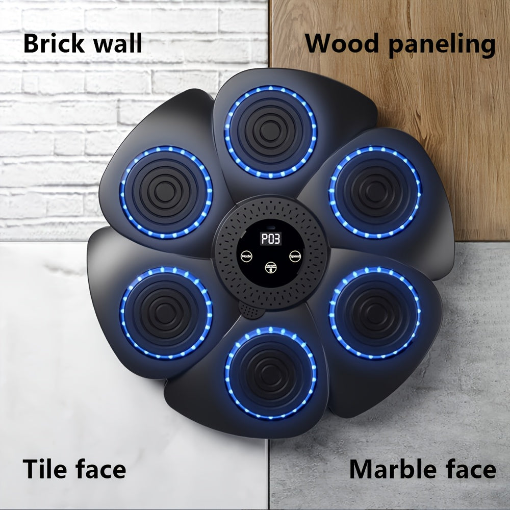 Interactieve boksmachine Smart PunchBox met draadloze muziekfunctie en USB-oplaadmogelijkheid, compact en stijlvol design voor dynamische training.