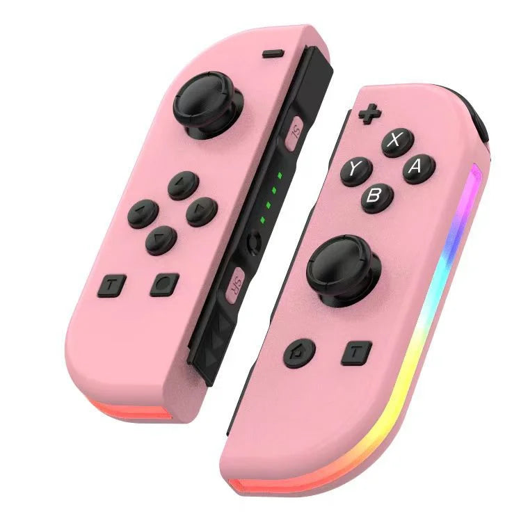 Draadloze Nintendo Switch controller met RGB LED-verlichting voor intens gamingplezier.