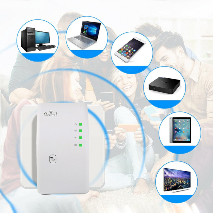 "Draadloze witte WiFi-versterker voor snel internet met eenvoudig te installeren ontwerp en uitgebreide signaaldekking"