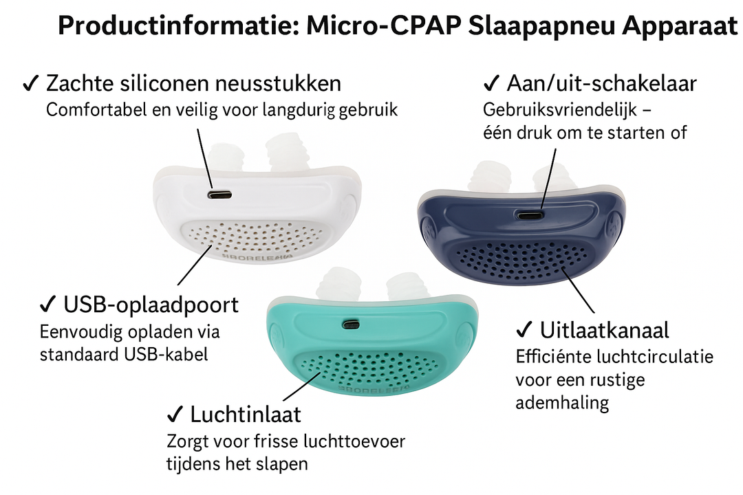 Innovatief slaapapneu apparaat voor verbeterde ademhaling en gezonde slaap, vermindert snurken effectief.