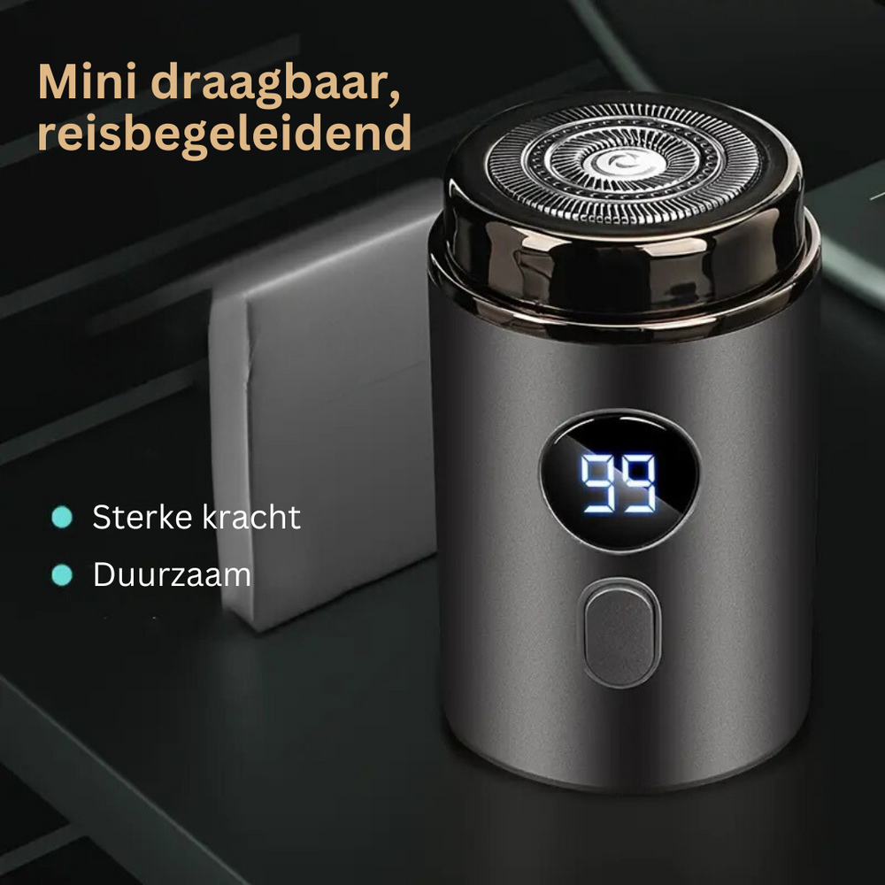 Compact waterdicht SwiftShave mini scheerapparaat, pijnloos glad scheren zonder irritatie, perfect voor mannen.