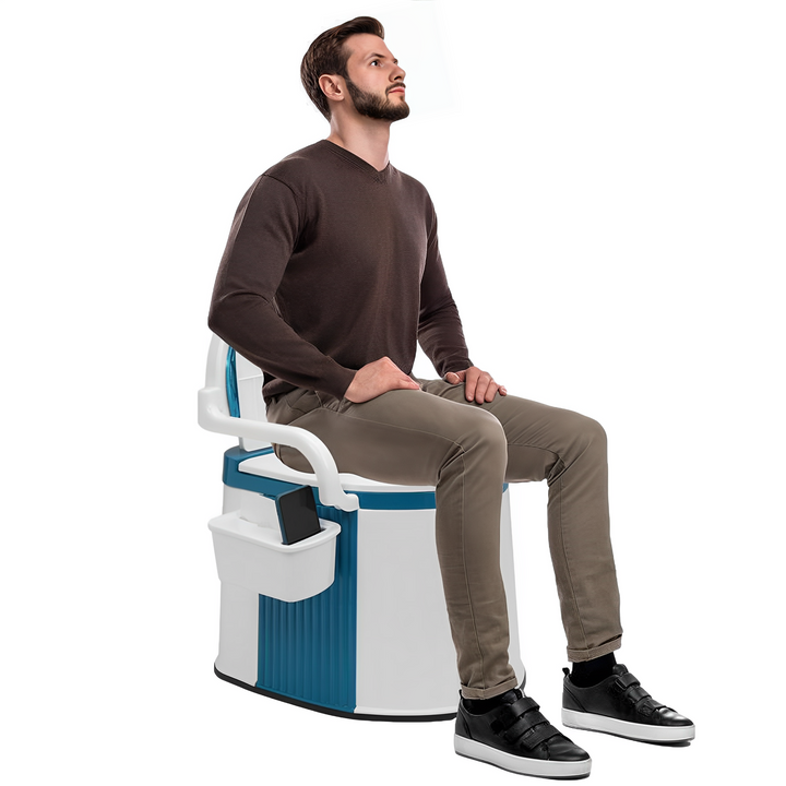 Draagbaar toilet 19L voor volwassenen en ouderen, ideaal voor camping of noodsituaties. Compact & hygiënisch.