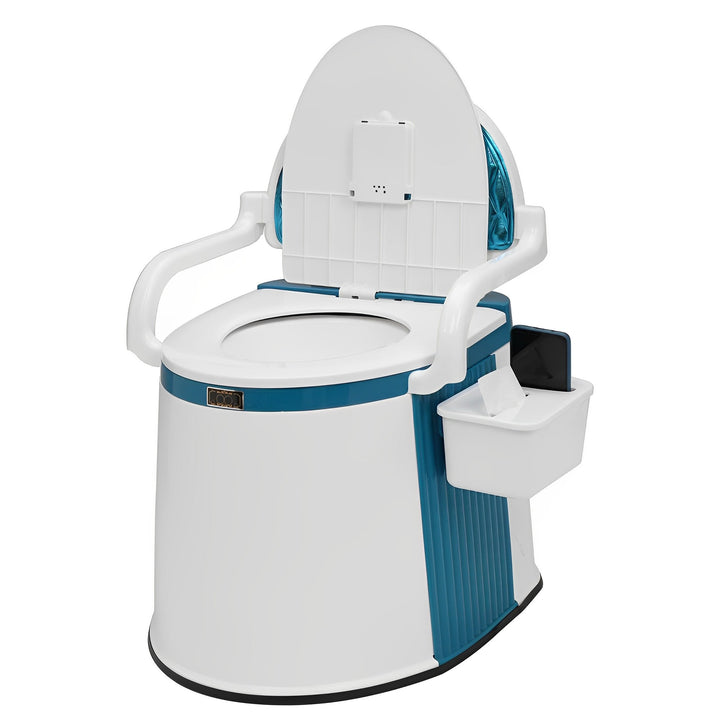 Compact 19L campingtoilet, perfect voor reizen, kamperen en outdoor avonturen. Biedt zelfstandigheid.