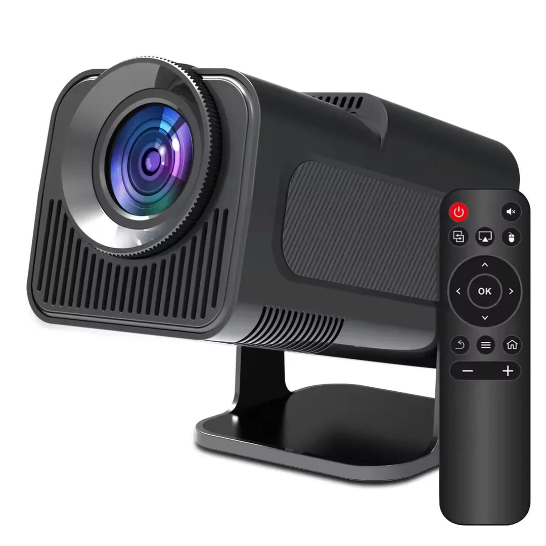 "Draagbare 4K projector met 1080p resolutie en Bluetooth 5.0, compact ontwerp, ideaal voor thuis en buiten filmbeleving"