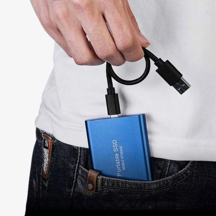 Slanke en stijlvolle draagbare externe SSD, een compacte oplossing voor al je mobiele dataopslag.