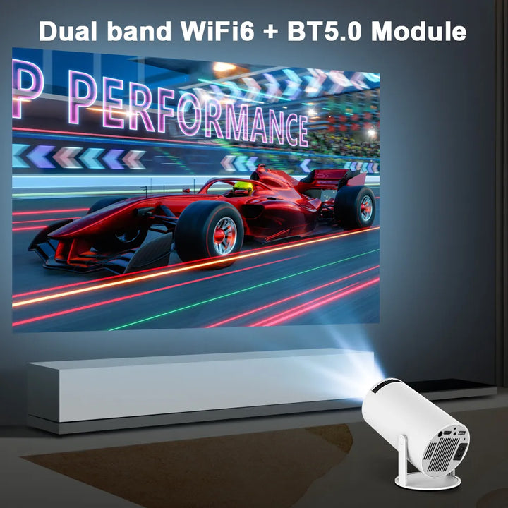 "Draagbare HD Outdoor Beamer voor thuisbioscoop, levendige projectie tot 120 inch, ideaal voor tuinfilmavonden."