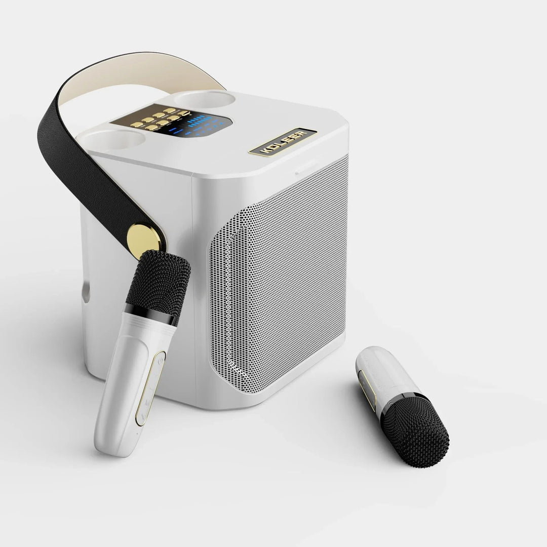 De Draagbare Karaoke Boombox toont zijn moderne design en gebruiksvriendelijke bedieningspaneel.