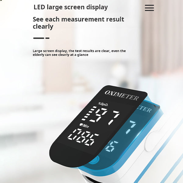 Draagbare Onyx zuurstofmeter met helder digitaal scherm voor SpO2 en pols.