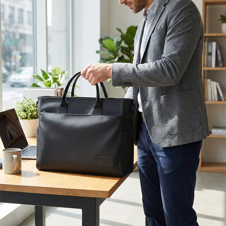 DryCarrier unisex waterafstotende laptop schoudertas, ideaal voor zakelijk gebruik en reizen.