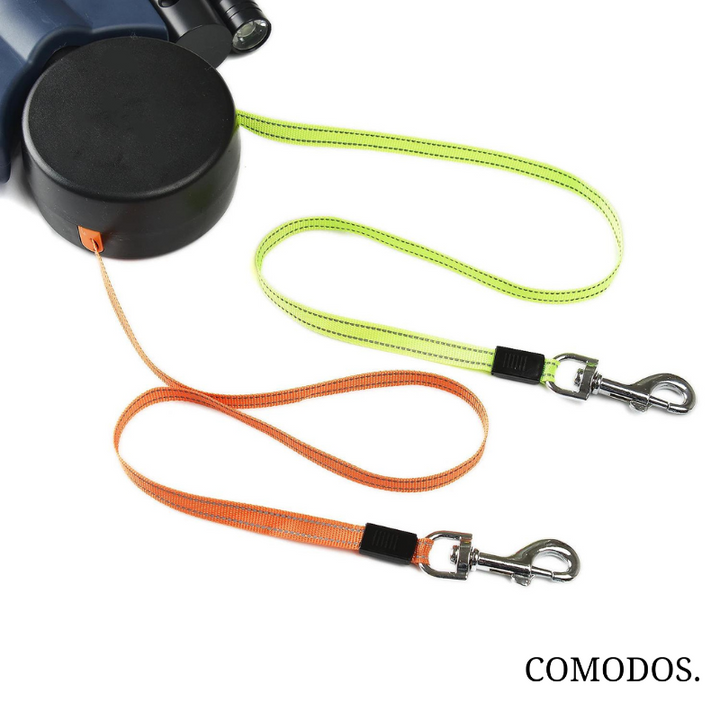 Praktische hondenaccessoire: Y-vormige dubbele riem voor gecontroleerd wandelen met twee honden.