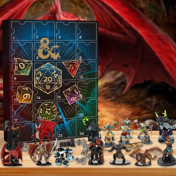 Open de Dungeons & Dragons adventskalender voor unieke D&D ornamenten en verrassingen.