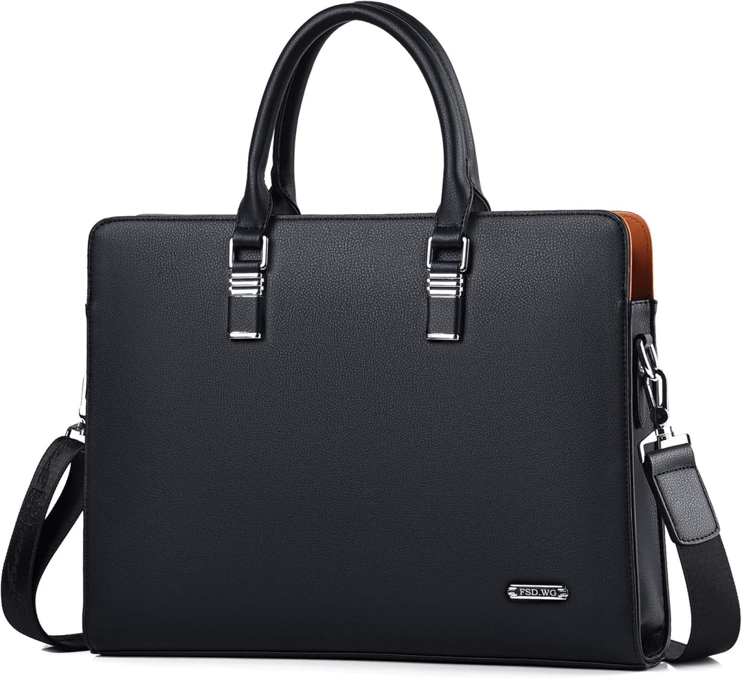 Zakelijke laptoptas van topkwaliteit leer, met ergonomisch design voor comfortabel dragen.