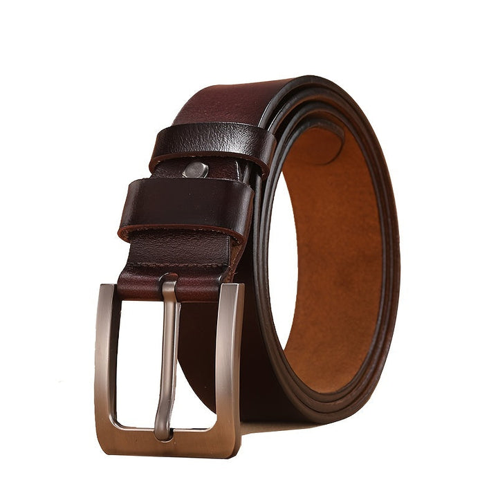 "Echte leren herenriem, klassiek design met pin-gesp, duurzaam runderleer, elegant voor elke outfit."