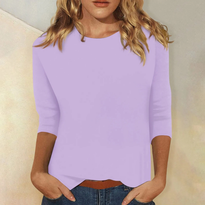 Zacht, comfortabel dames sweatshirt met klassieke ronde hals. Perfecte basic longsleeve voor elke dag.