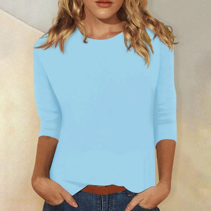 Veelzijdig dames sweatshirt met lange mouwen, ronde hals. Casual en comfortabel voor thuis of onderweg.