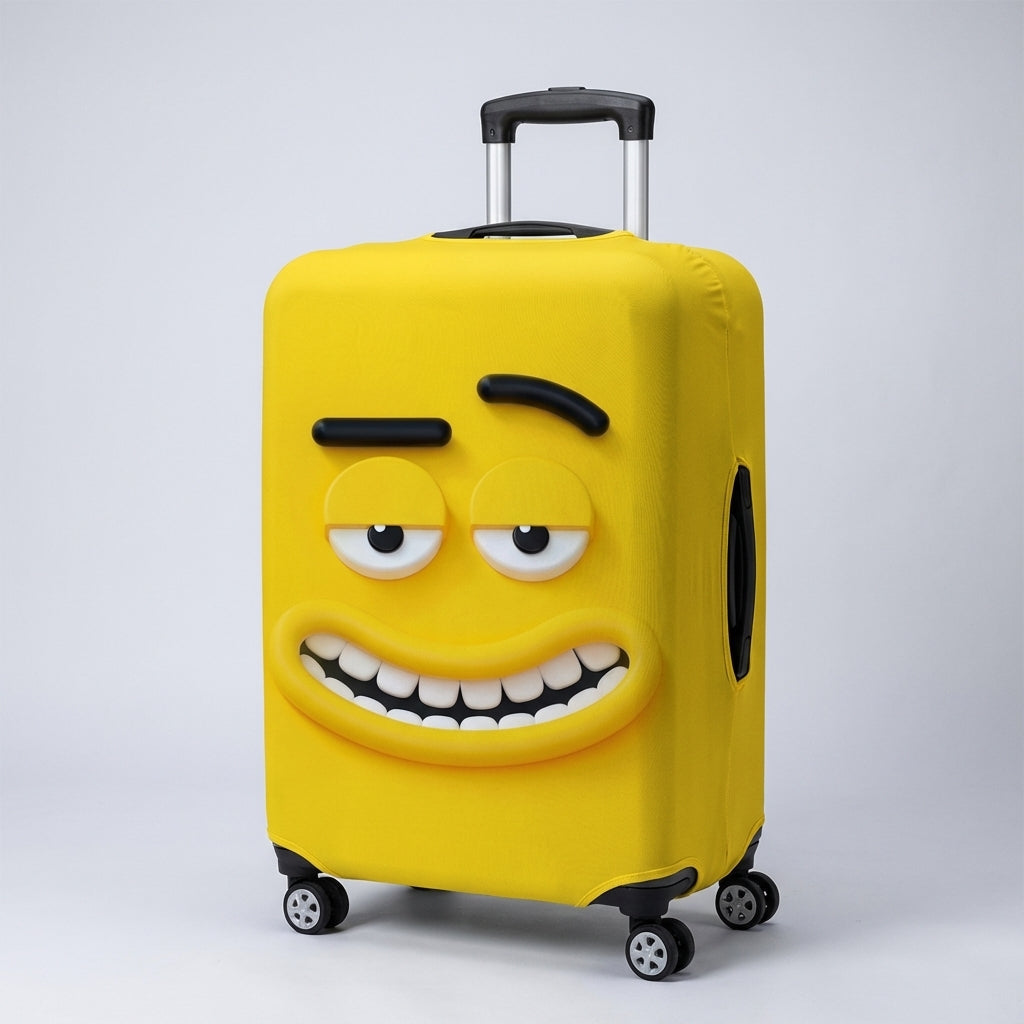 Sterke elastische kofferbescherming met vrolijke print. Duurzaam reisaccessoire voor al je vakanties en reizen.