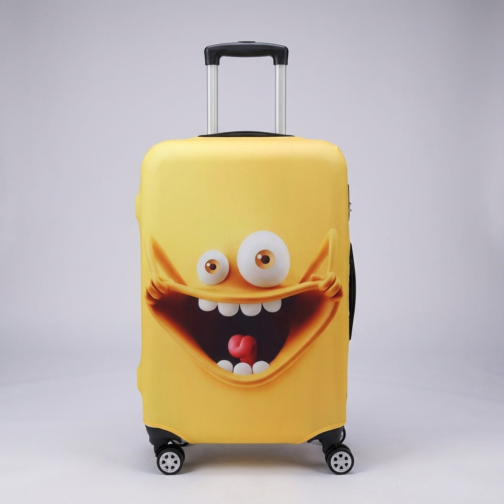 Praktische bagagehoes voor reizen, beschermt je koffer en maakt deze opvallend met zijn unieke SmileGuard print.
