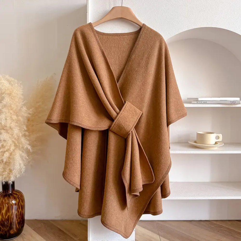 Warme en veelzijdige luxe dames omslagdoek met elegante drape, perfect voor koudere dagen.