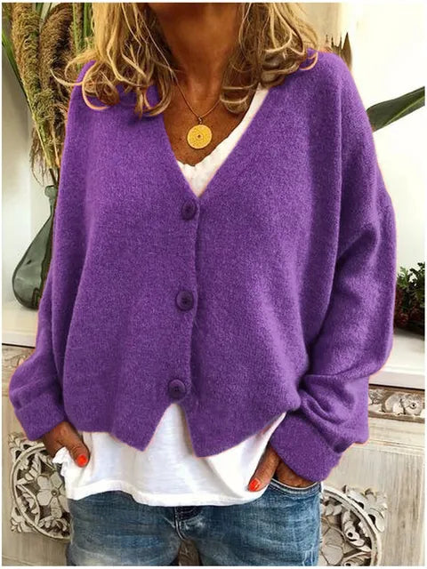 Veelzijdig dames cardigan vest met lange mouwen, perfect voor zowel casual als elegante lente/herfst looks.