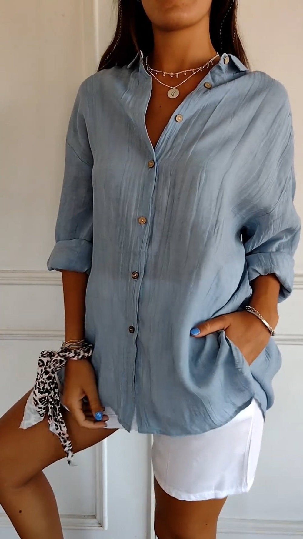 Comfortabel en stijlvol dames overhemd met lange mouwen, ideaal voor een casual chic look.